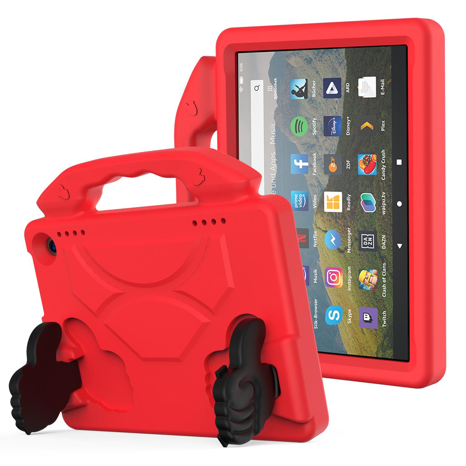 Amazon Kindle Fire HD8/HD8 Plus Thumbs Up Kickstand Shockproof Tablet Case Cover - Red