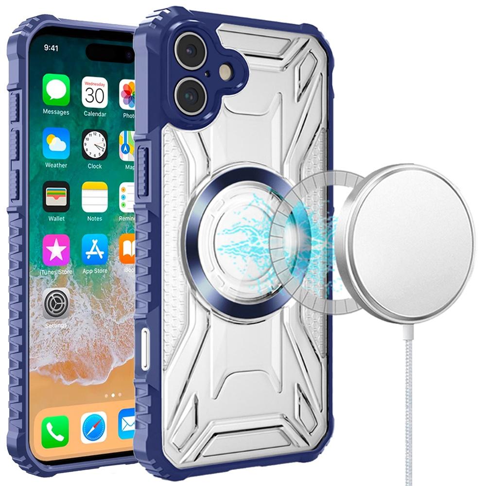 iPhone 16 Plus 6.7" CD Pattern Transparent Hybrid – Magnetic Circle