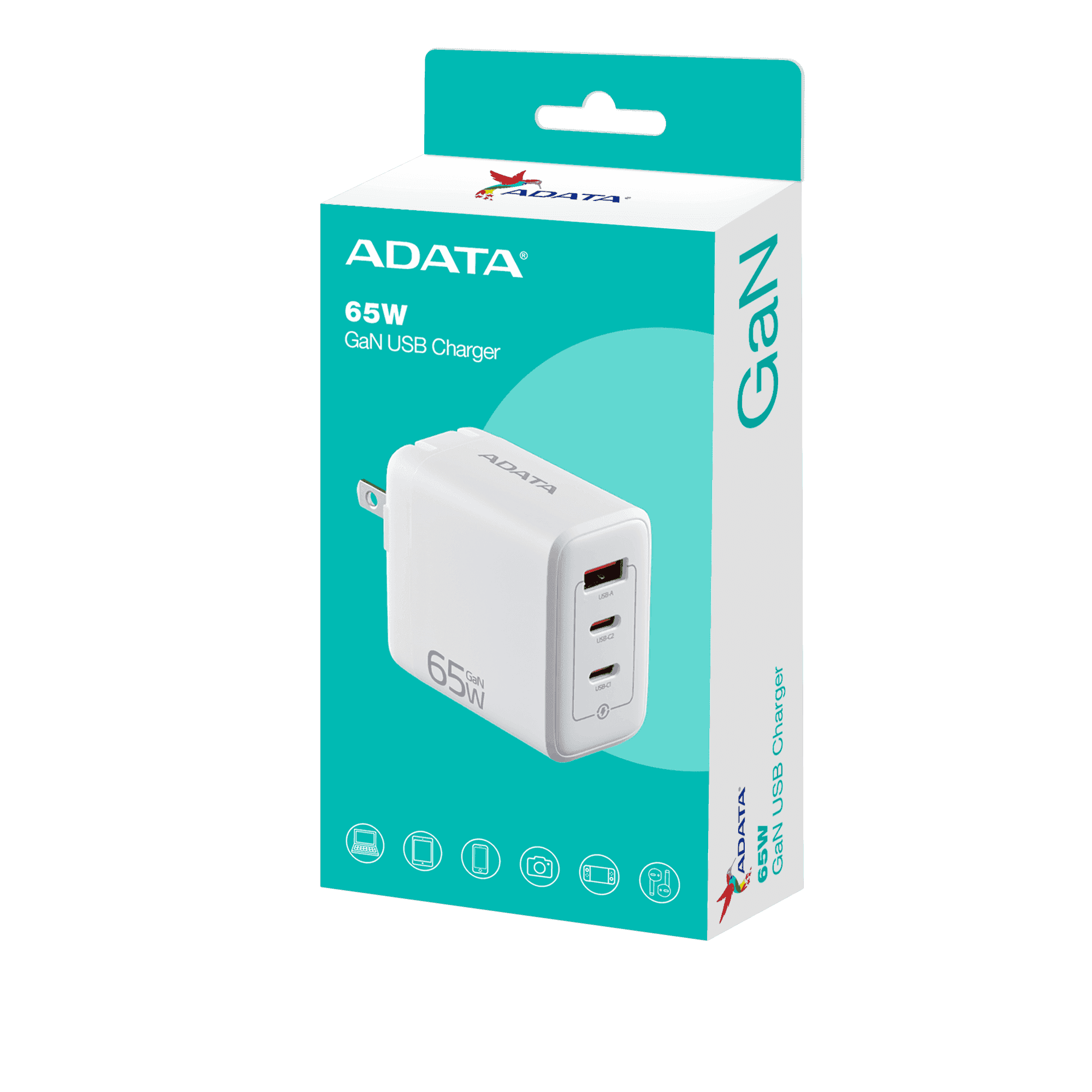 Adata 65W GaN Charger - White