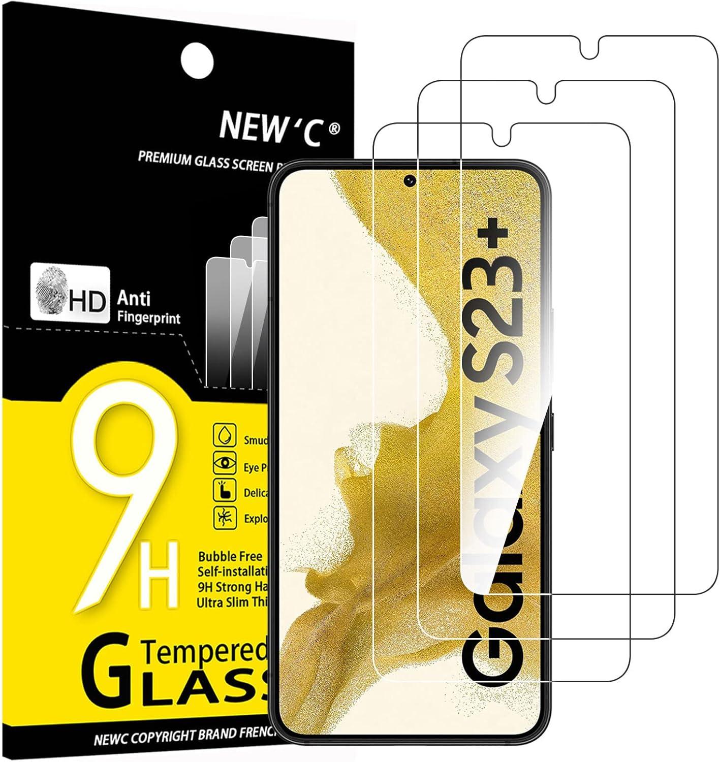 Pack of 3 Samsung Galaxy S23 Plus Tempered Glass Screen Protectors – Case Friendly, HD Clear & Bubble-Free Application