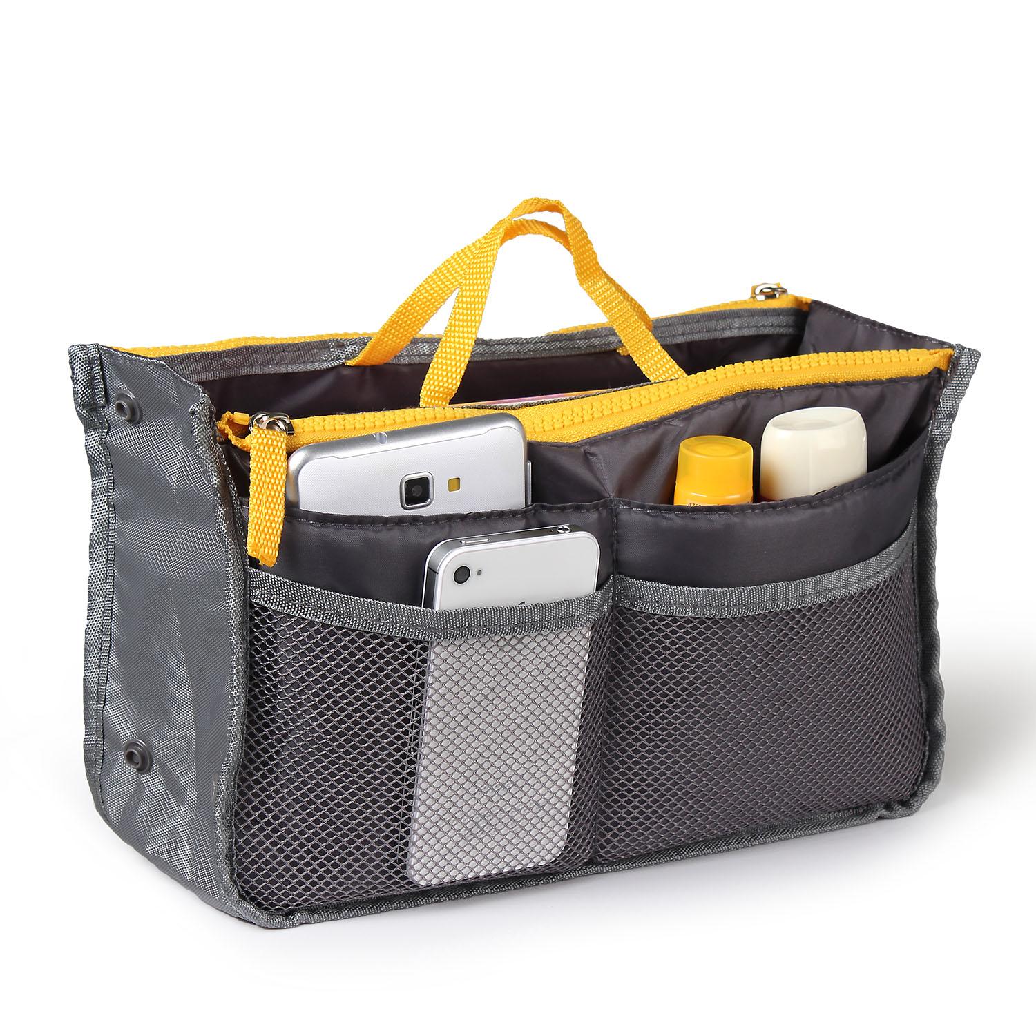 Handbag Organizer Insert with Handle, 13 Pockets, Grey product