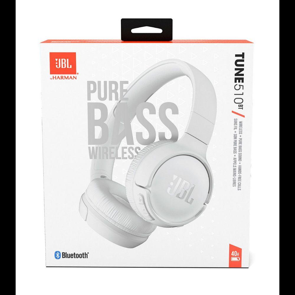 JBL Tune 510Bt Wireless Bluetooth 5.0 On-Ear Headphones-WHITE