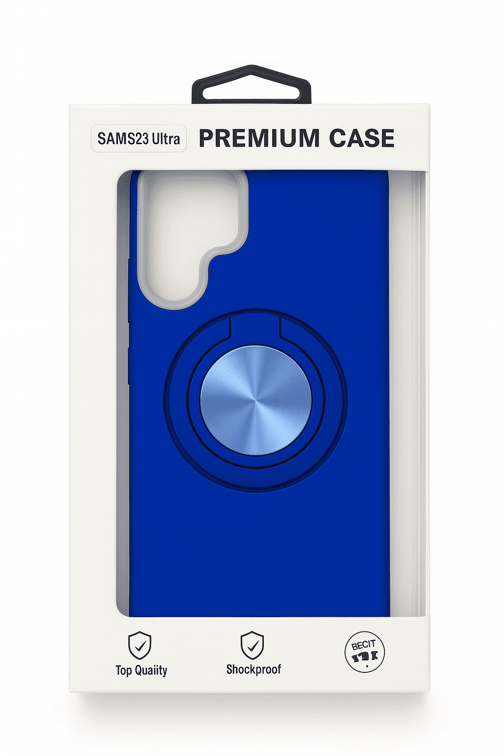 Samsung S23 Ultra Premium Case (Red Rugged w/ Ring & Camera Cover)
