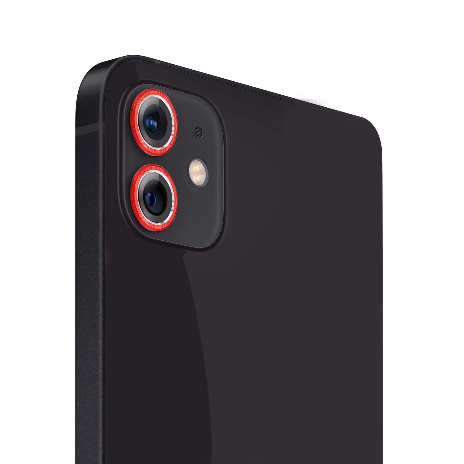 iPhone 11 2 Camera Colored Edged Tempered Glass - Red