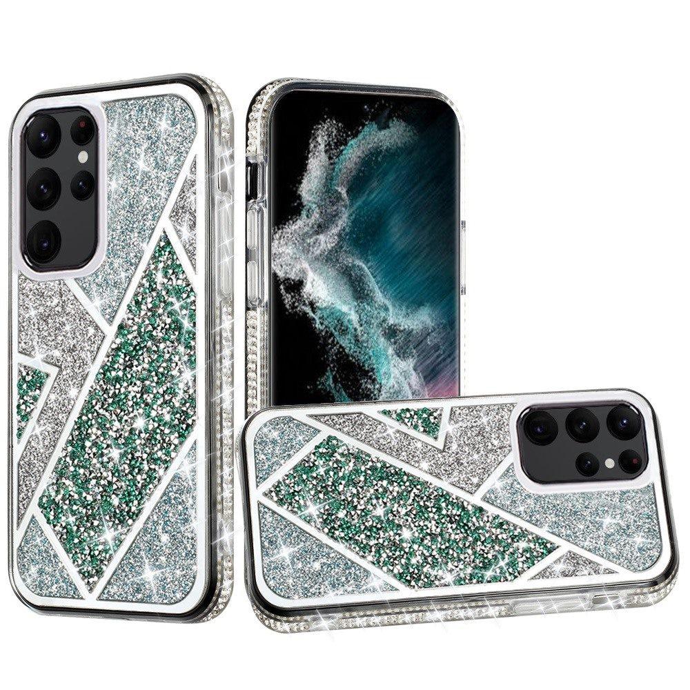 iPhone 15 Rhombus Bling Glitter Diamond Case Cover - Green