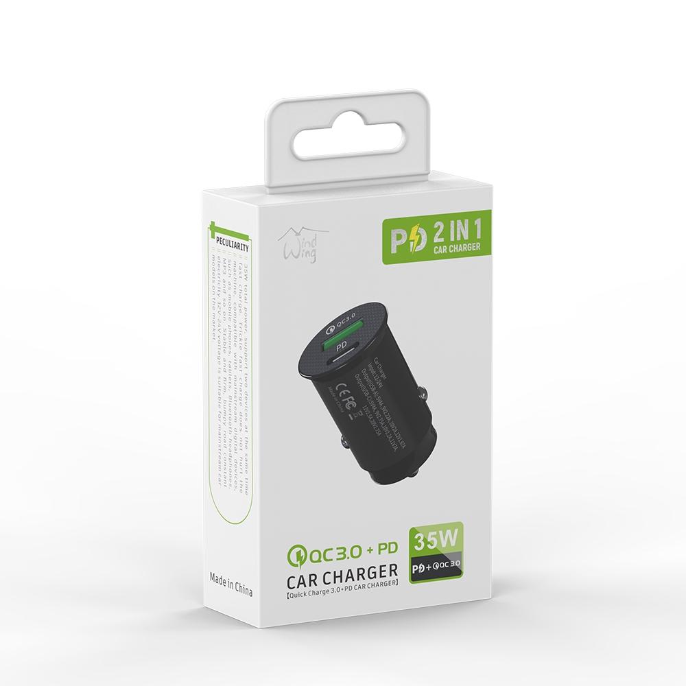 TYPE-C AND USB CAR CHARGER 35W