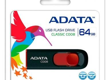 ADATA C008 64GB USB 2.0 Retractable Capless Flash Drive, Black product