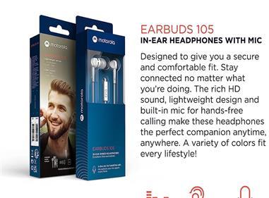 Motorola Earbuds 105 Motorola Wired Earbuds with Microphone product