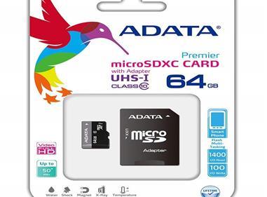 ADATA Premier 64GB microSDHC/SDXC UHS-I U1 Class 10 Memory Card with Adapter -Black product