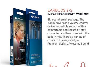 Motorola Wired Earbuds with Microphone BLACK (LANE B RACK 5B - BASKET) product