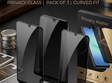 Samsung A17 5G Privacy Tempered Glass (Pack Of Three) Anti Spy And Anti Scratch product