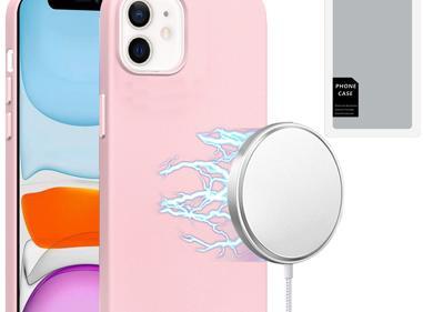 iPhone 11 PU Leather Case with Built-in Magnetic Circle & Colored Metal Buttons – Premium Finish product