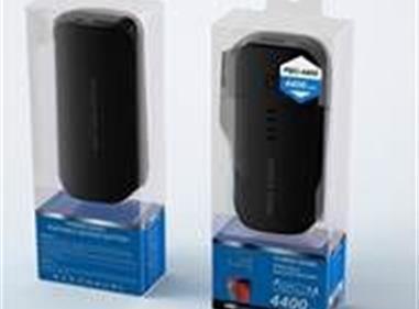 4400mAh Portable Mobile Power Bank with Power Level indicator and Flash Light in Black product